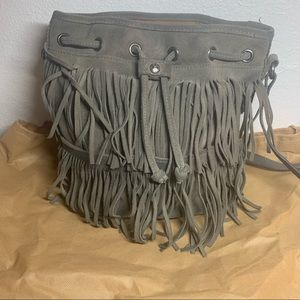 Patricia Nash Suede Fringe bucket bag